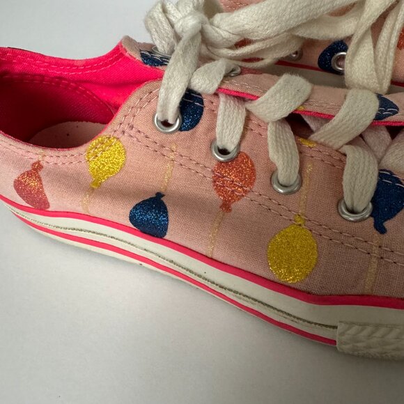 Converse All Star Pink with Glitter Balloons, Size Girls 3 or Womens 5 - Picture 3 of 10
